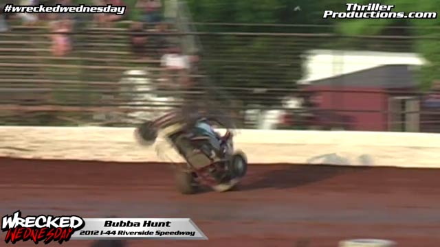 Wrecked Wednesday 11 Bubba Hunt flip at I-44 Riverside Speedway 2012